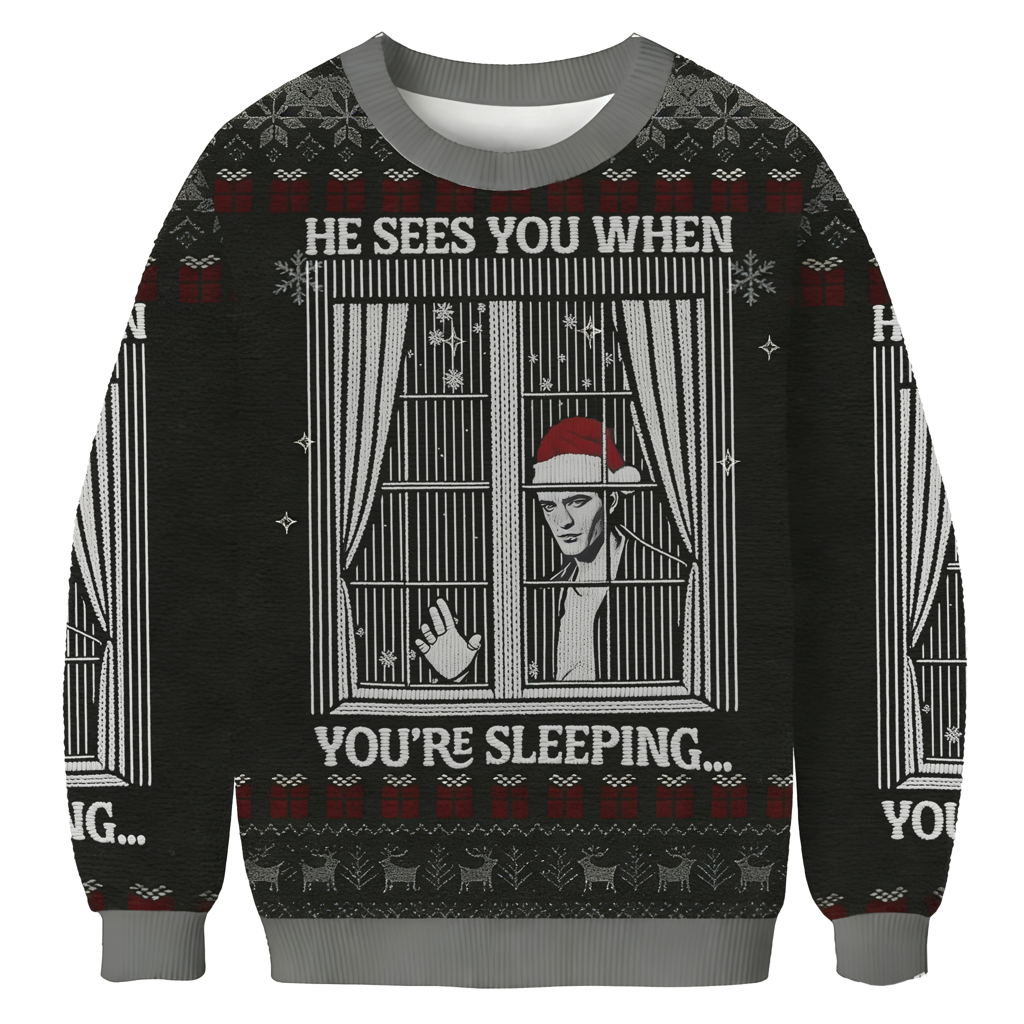 Baddiecat He Sees You When You're Sleeping Ugly Sweatshirt