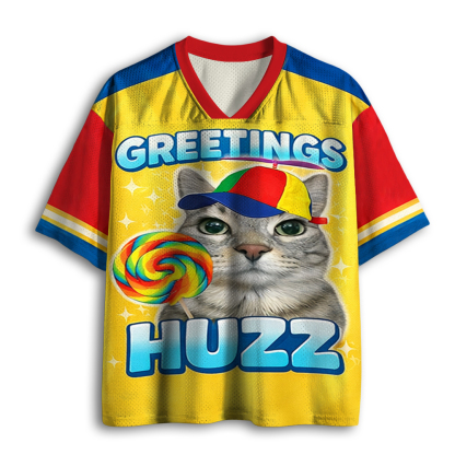 Baddiecat Cat Greeting Huzz Mesh Jersey