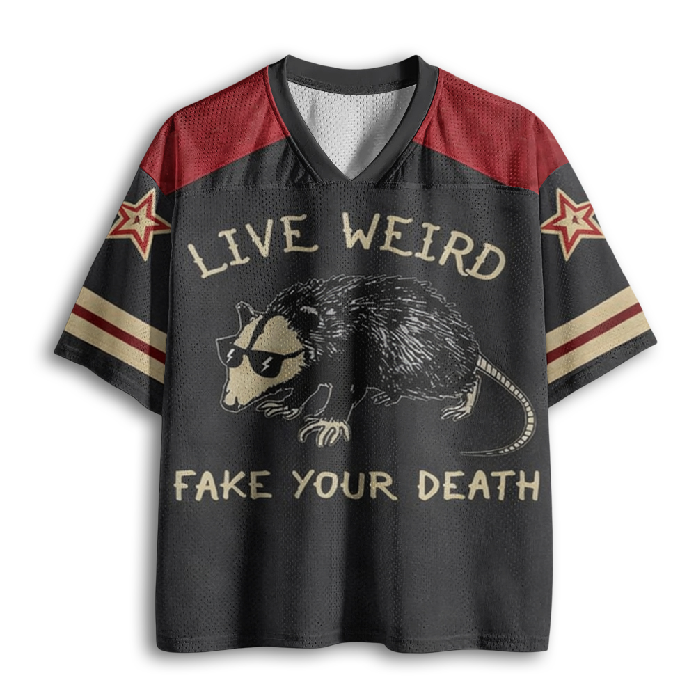 Baddiecat Possum Live Weird Fake Your Death Mesh Jersey