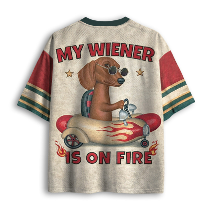 Baddiecat My Wiener Is On Fire Hot Dog Car Mesh Jersey