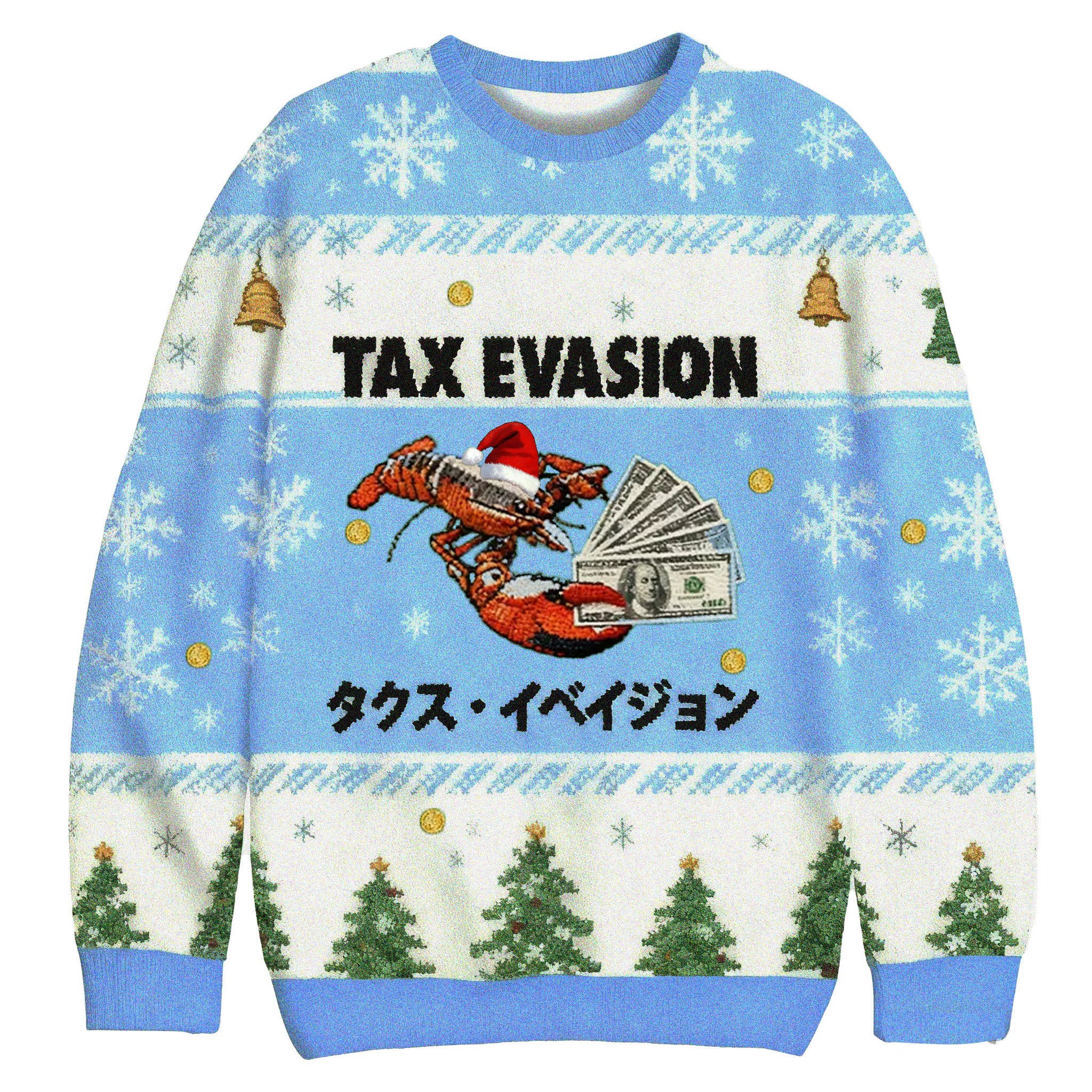 Baddiecat Tax Evasion Lobster Christmas Ugly Sweatshirt