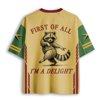 Baddiecat Funny Raccoon Mesh Jersey