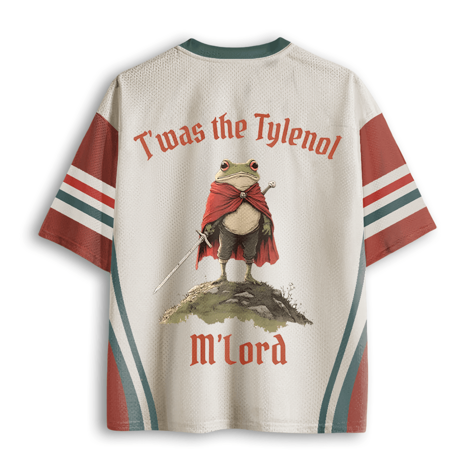 Baddiecat Twas the Tylenol M'lord Funny Anti RFK Jr Frog Liberal Meme Mesh Jersey