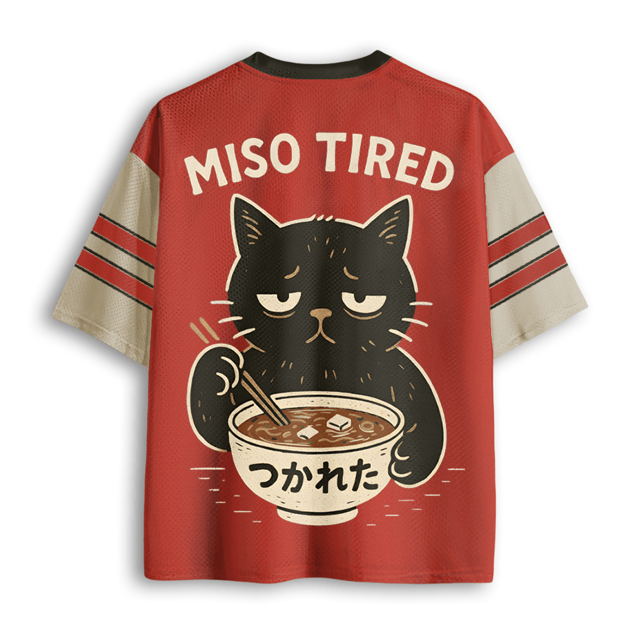 Baddiecat Vintage Japanese Cat Ramen Mesh Jersey