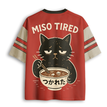 Baddiecat Vintage Japanese Cat Ramen Mesh Jersey
