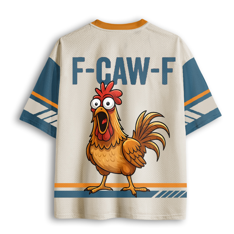 Baddiecat F-Caw-F Funny Sassy Raven Rooster Mesh Jersey