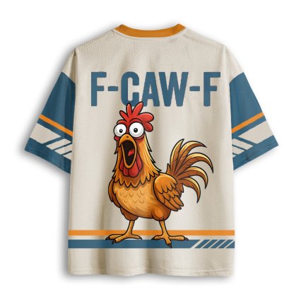 Baddiecat F-Caw-F Funny Sassy Raven Rooster Mesh Jersey