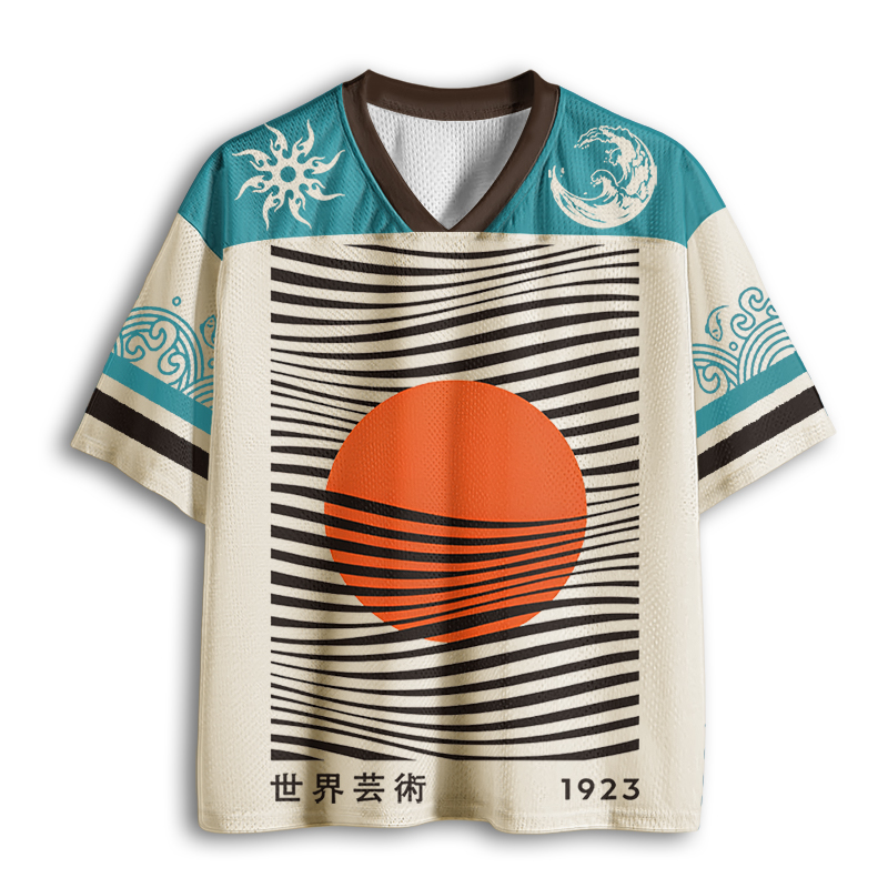 Baddiecat Japanese Minimalist Art Sun Mesh Jersey