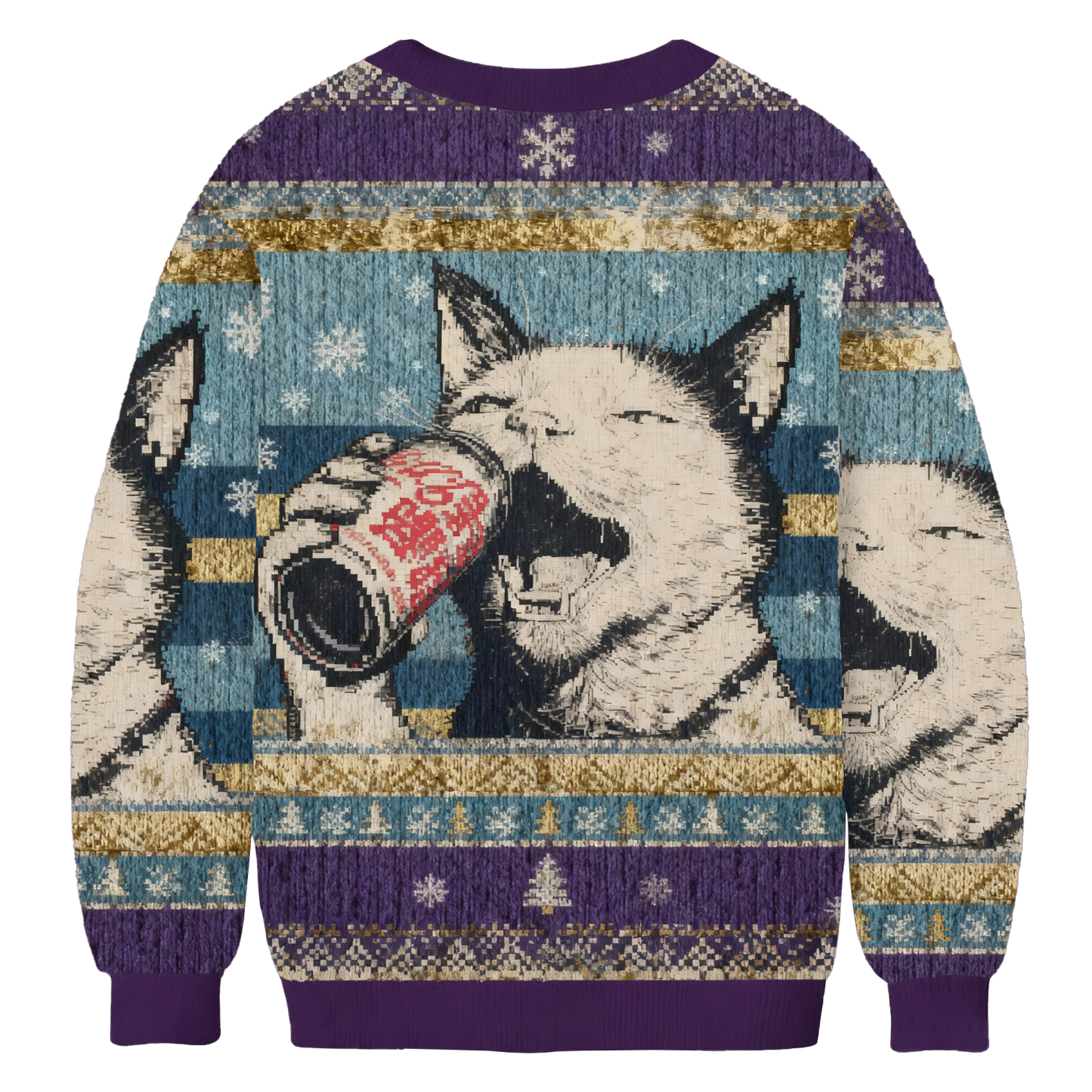 Funny Drink Cat MeMe Ugly Sweatshirt