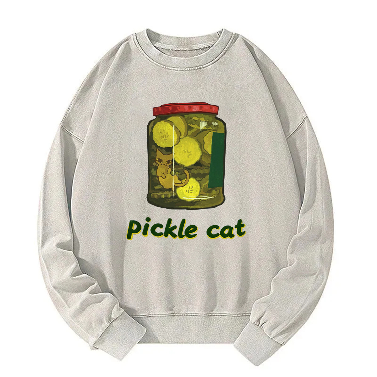 Pickle Cat In A Jar Sweatshirt
