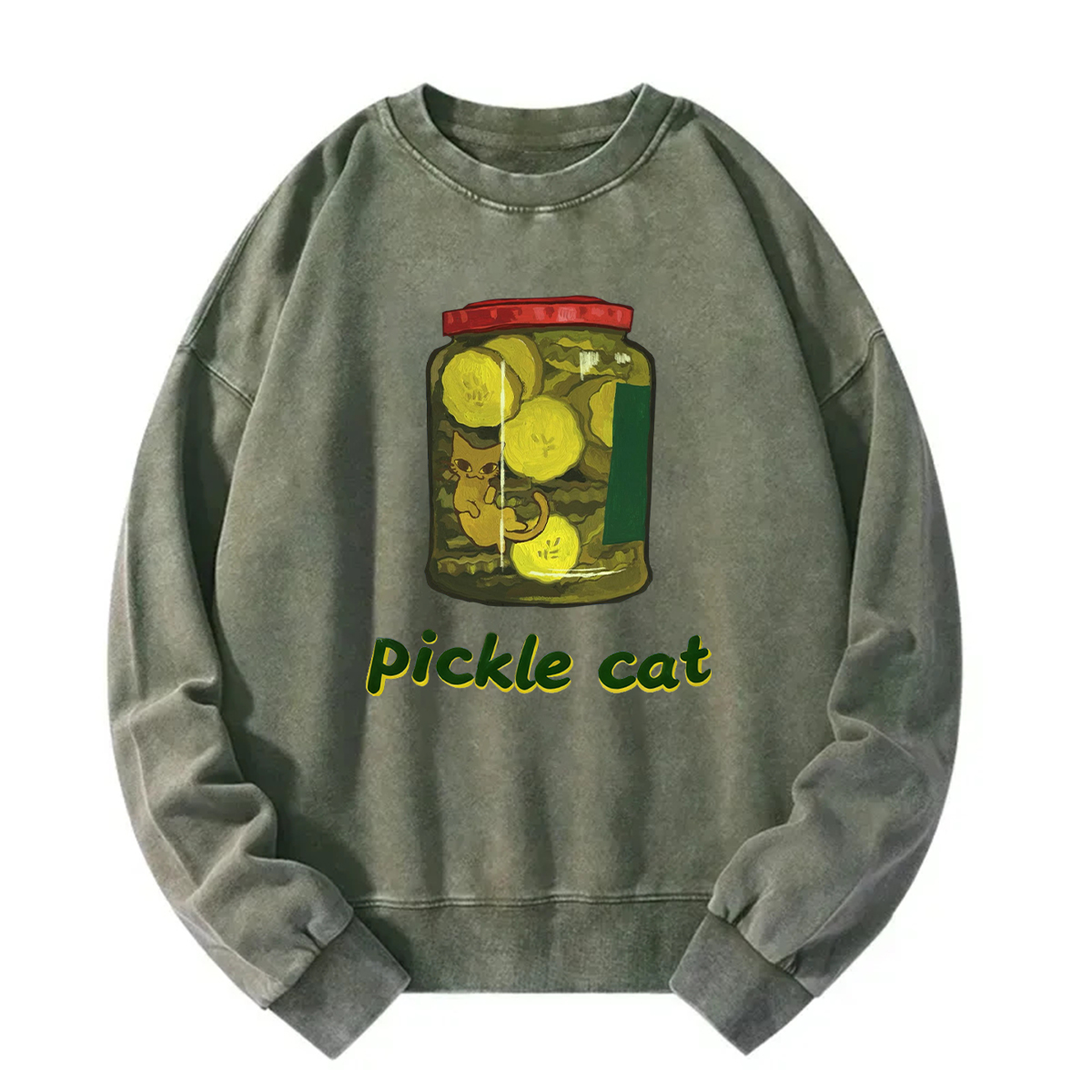 Pickle Cat In A Jar Sweatshirt