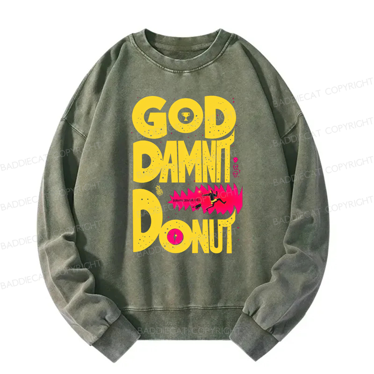 Goddamnit Donut Washed Sweatshirt