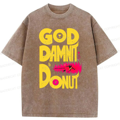 Goddamnit Donut Washed T-shirt