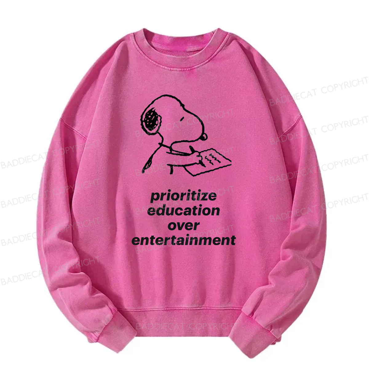 Prioritize Education Over Entertainment Washed Sweatshirt