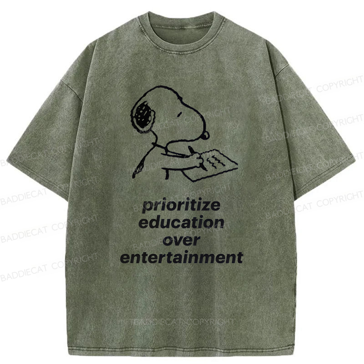 Prioritize Education Over Entertainment Washed T-Shirt