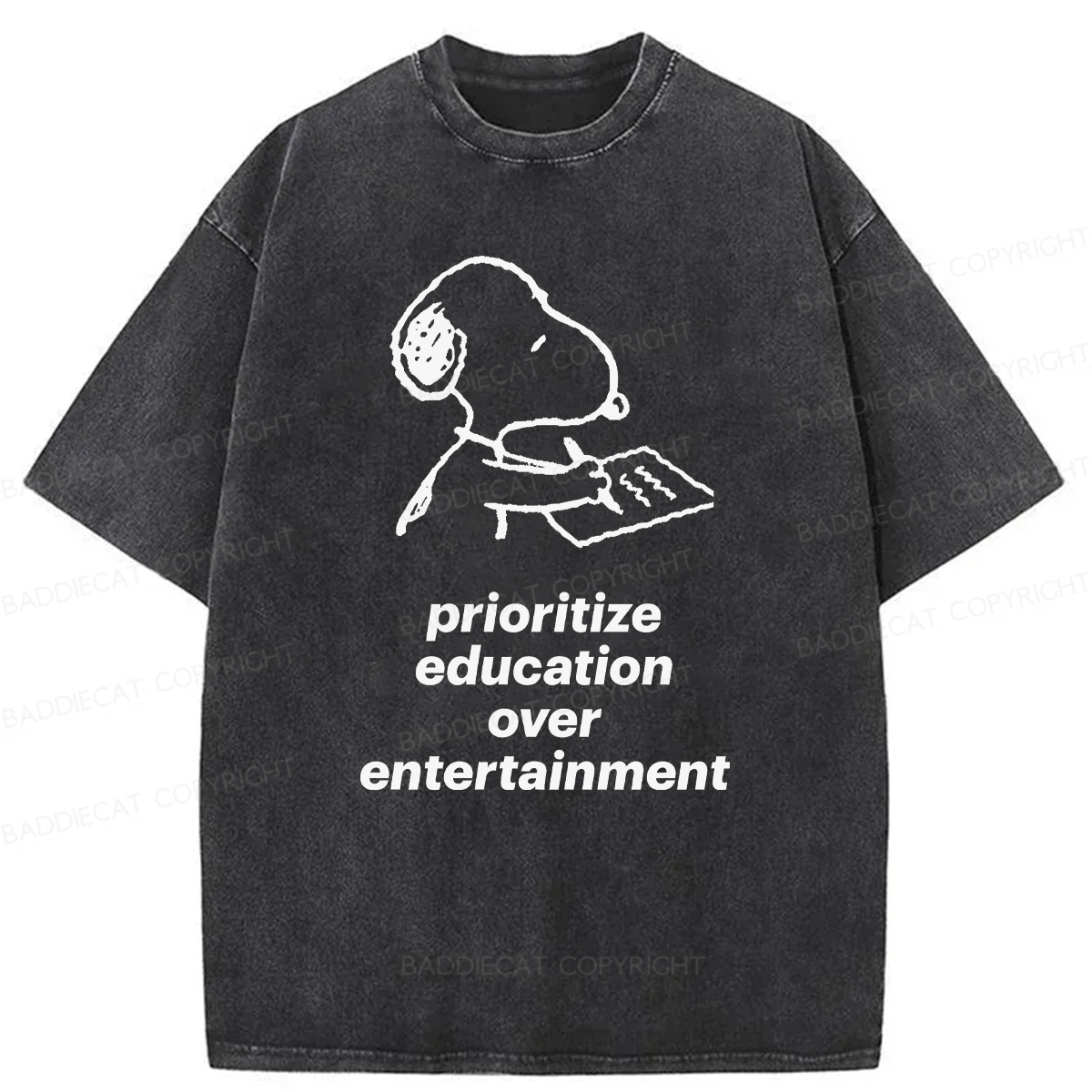Prioritize Education Over Entertainment Washed T-Shirt