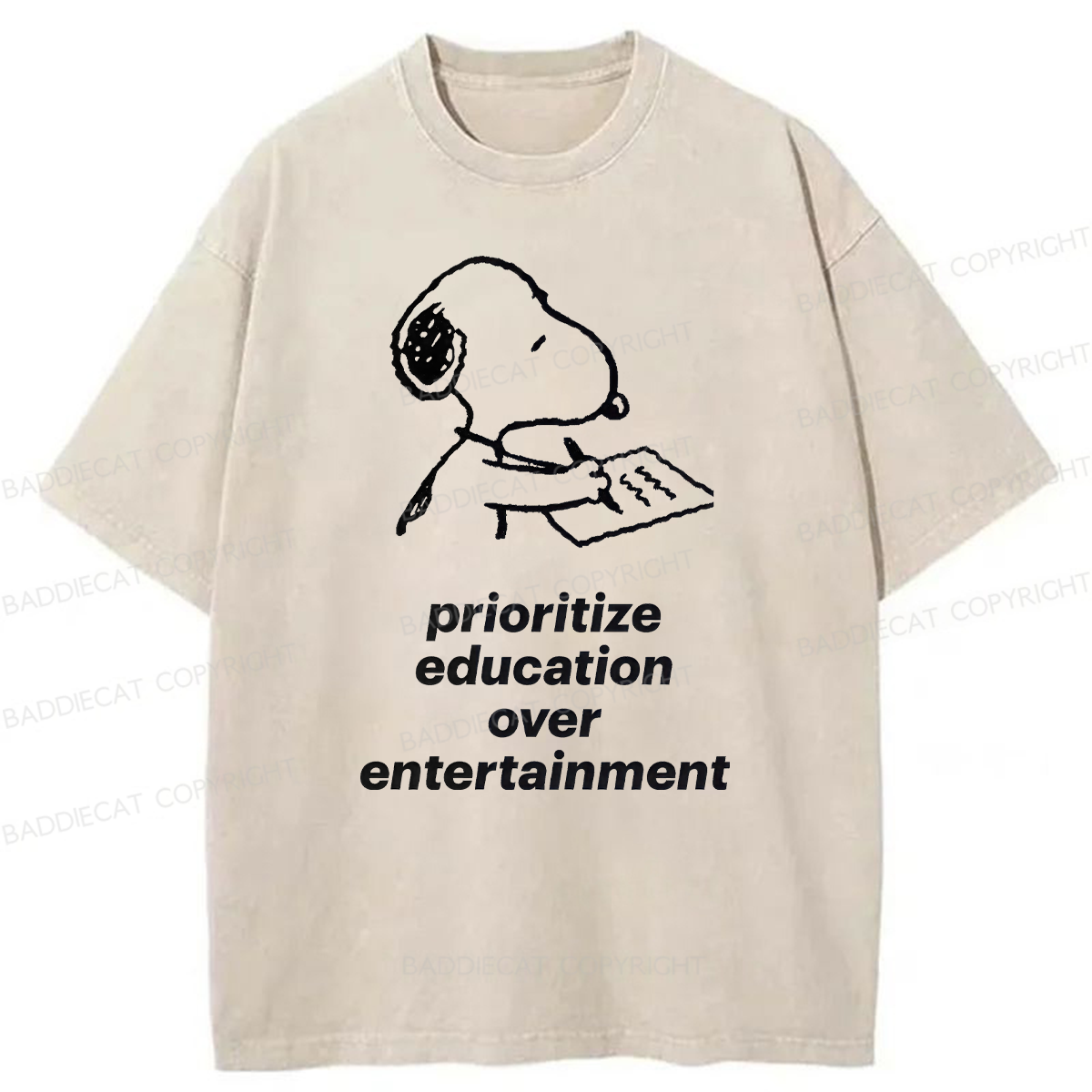 Prioritize Education Over Entertainment Washed T-Shirt