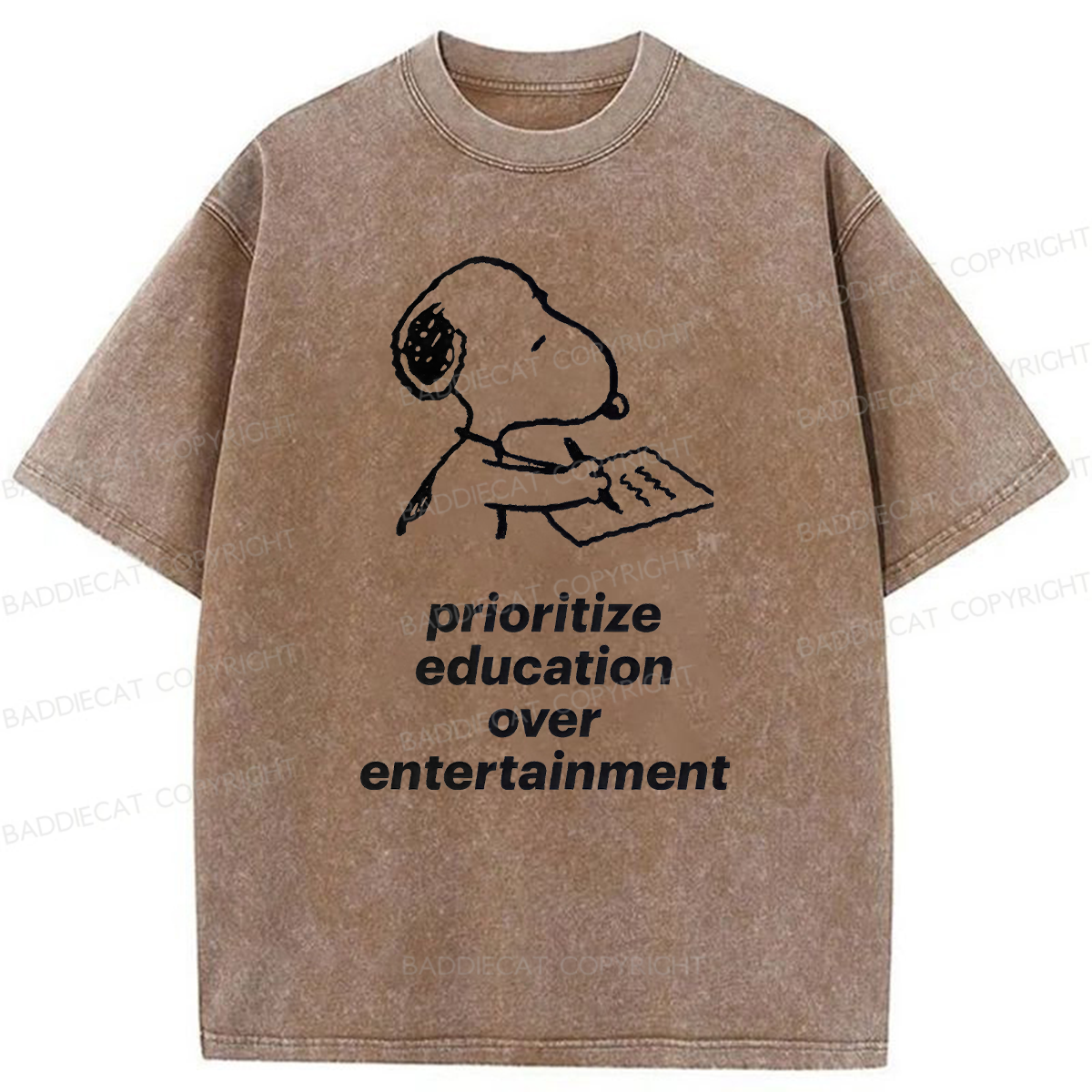 Prioritize Education Over Entertainment Washed T-Shirt