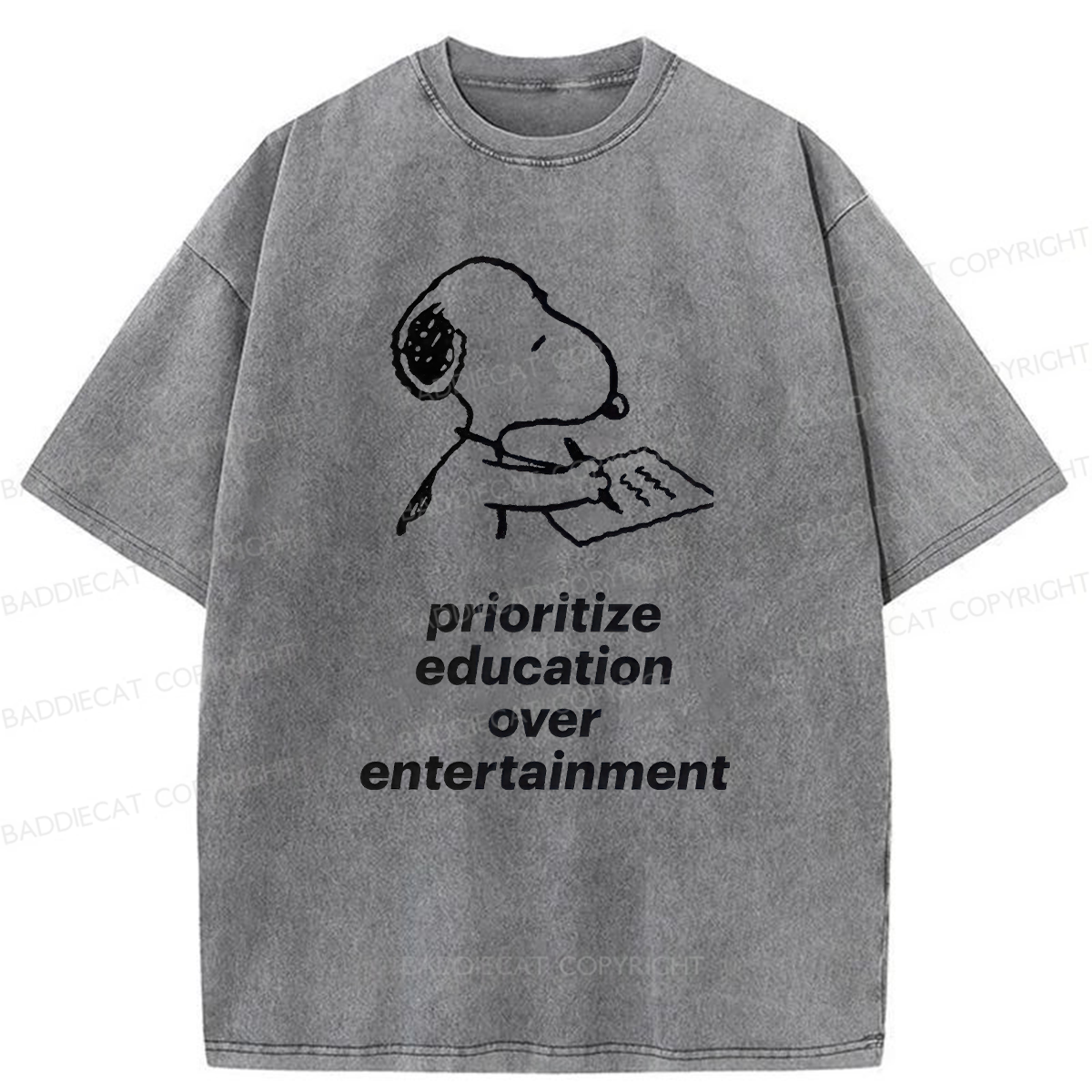 Prioritize Education Over Entertainment Washed T-Shirt