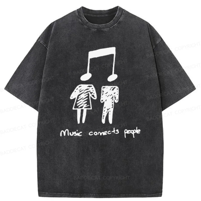 Music Connects People Washed T-shirt