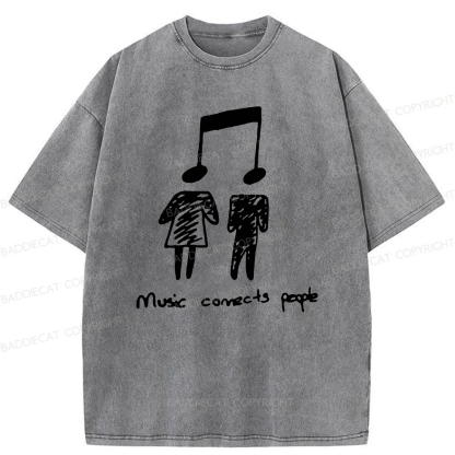 Music Connects People Washed T-shirt