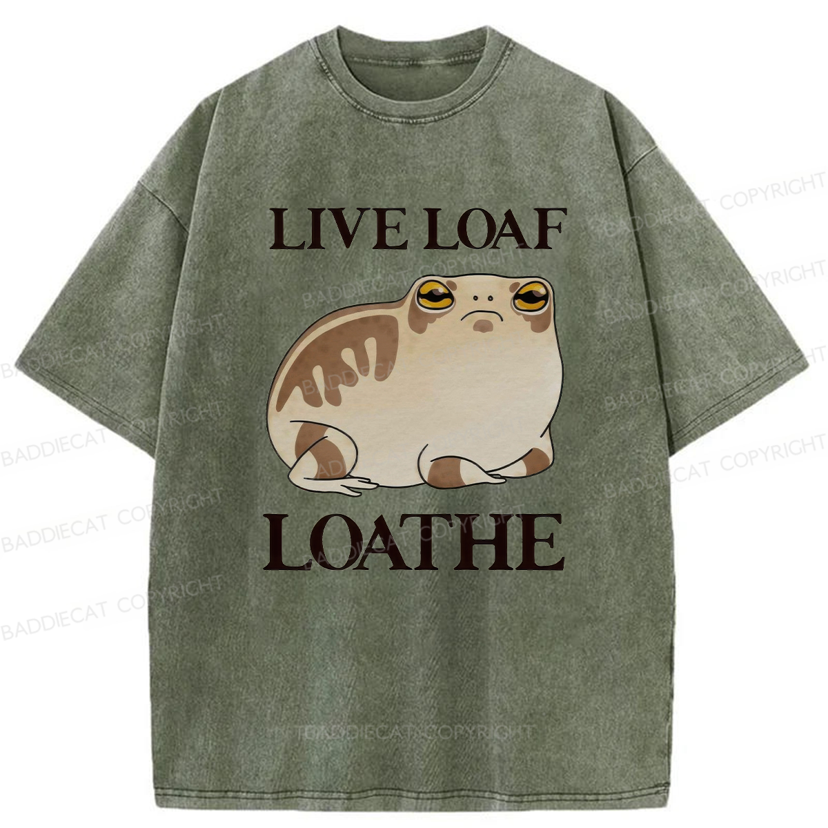 Live Loaf Loathe Frog Washed T-shirt