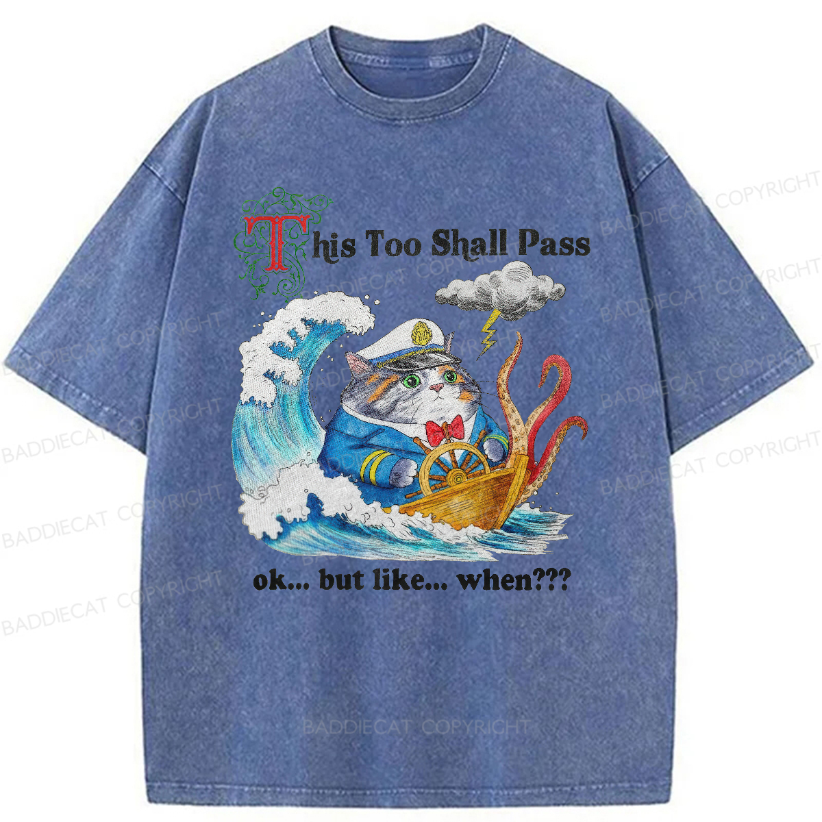 Baddiecat This Too Shall Pass Washed T-Shirt