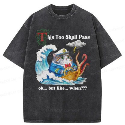 Baddiecat This Too Shall Pass Washed T-Shirt