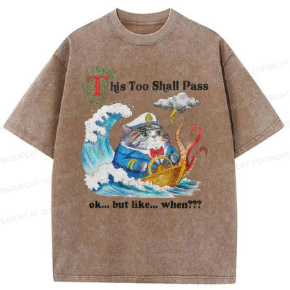Baddiecat This Too Shall Pass Washed T-Shirt