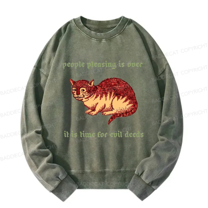 Baddiecat People Pleasing Is Ovec Washed Sweatshirt