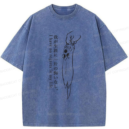 Baddiecat I Have No Regrets In My Life Washed T-Shirt