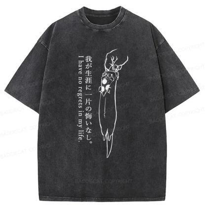 Baddiecat I Have No Regrets In My Life Washed T-Shirt