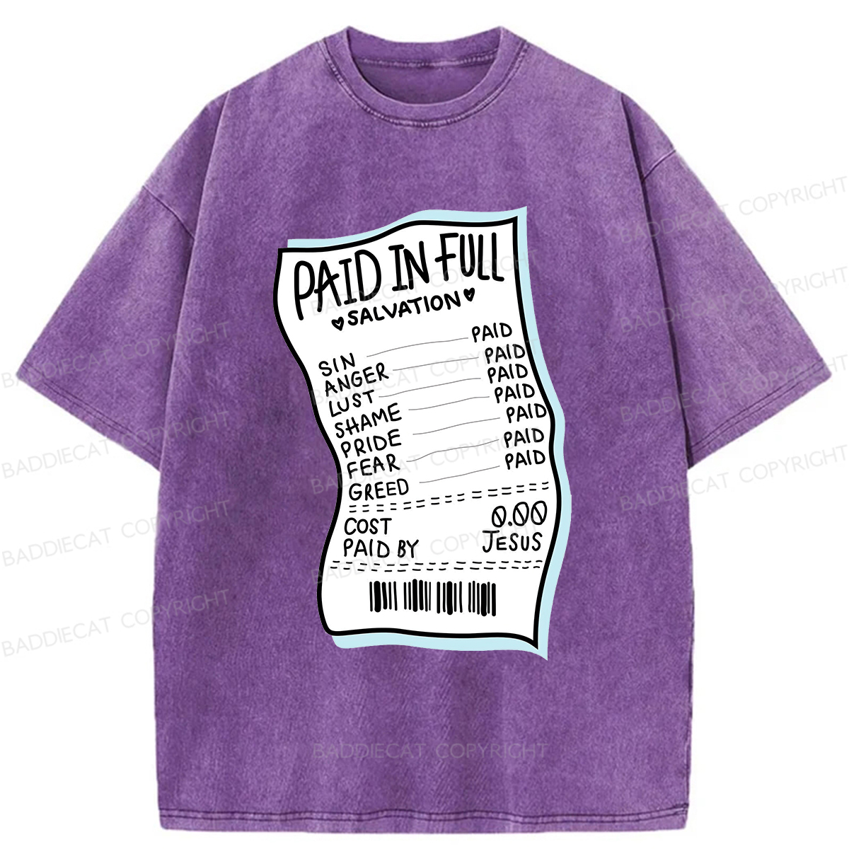 Baddiecat Paid In Full Salvation Washed T-shirt