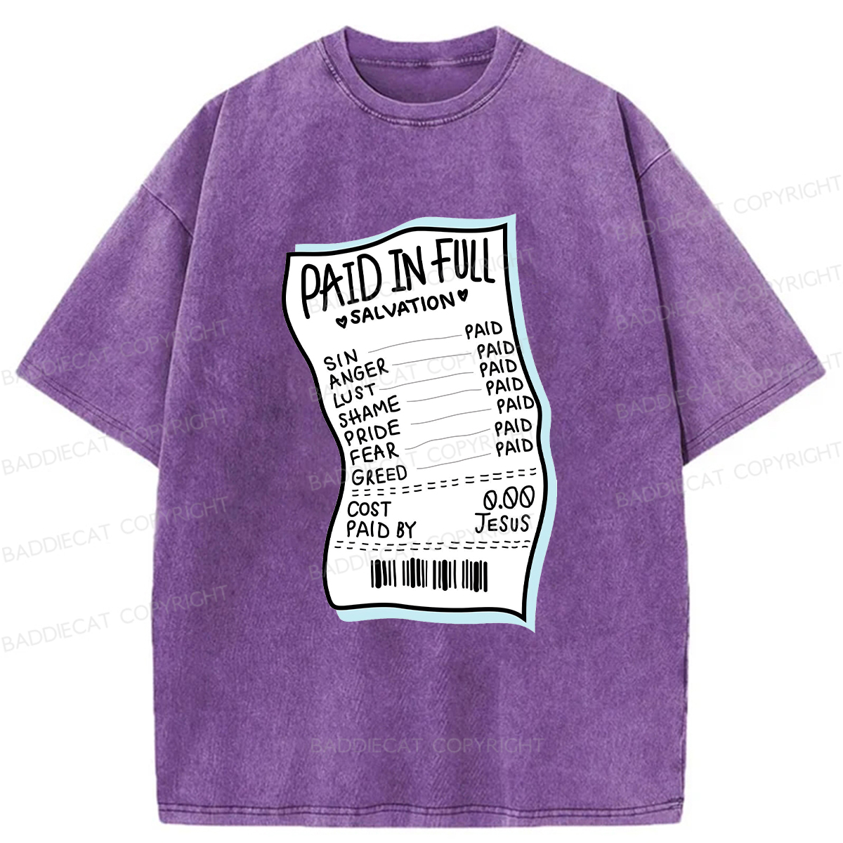 Baddiecat Paid In Full Washed T-Shirt