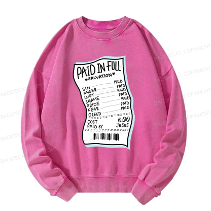 Baddiecat Paid In Full Salvation Washed Sweatshirt