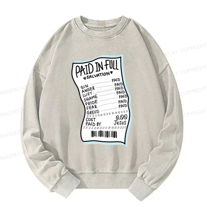 Baddiecat Paid In Full Salvation Washed Sweatshirt