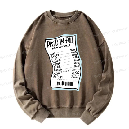 Baddiecat Paid In Full Salvation Washed Sweatshirt