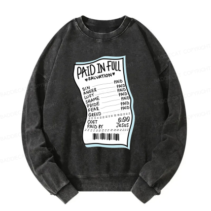Baddiecat Paid In Full Salvation Washed Sweatshirt