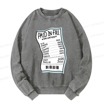 Baddiecat Paid In Full Salvation Washed Sweatshirt