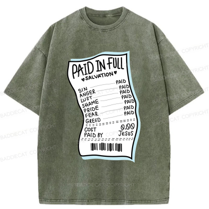 Baddiecat Paid In Full Salvation Washed T-shirt