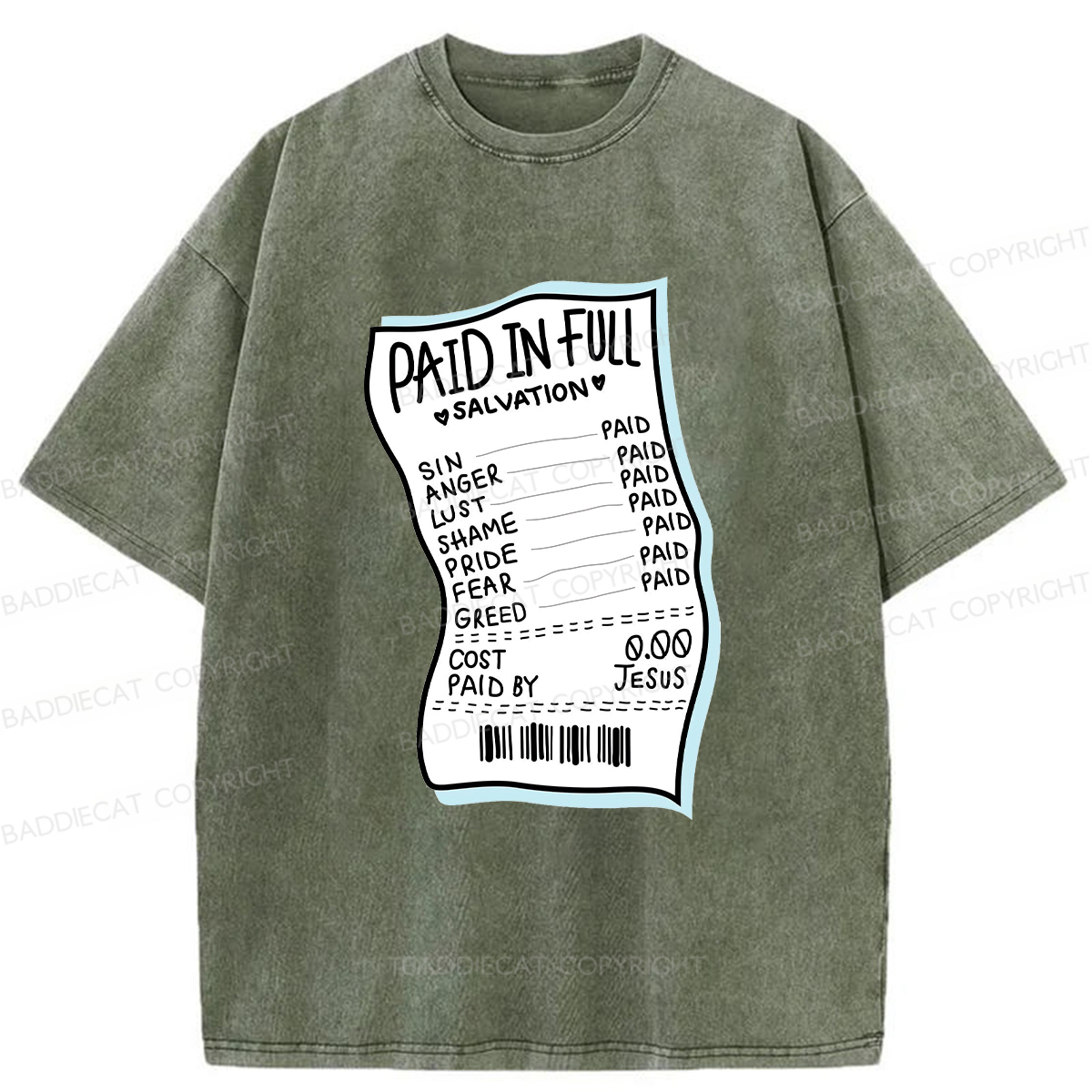 Baddiecat Paid In Full Washed T-Shirt