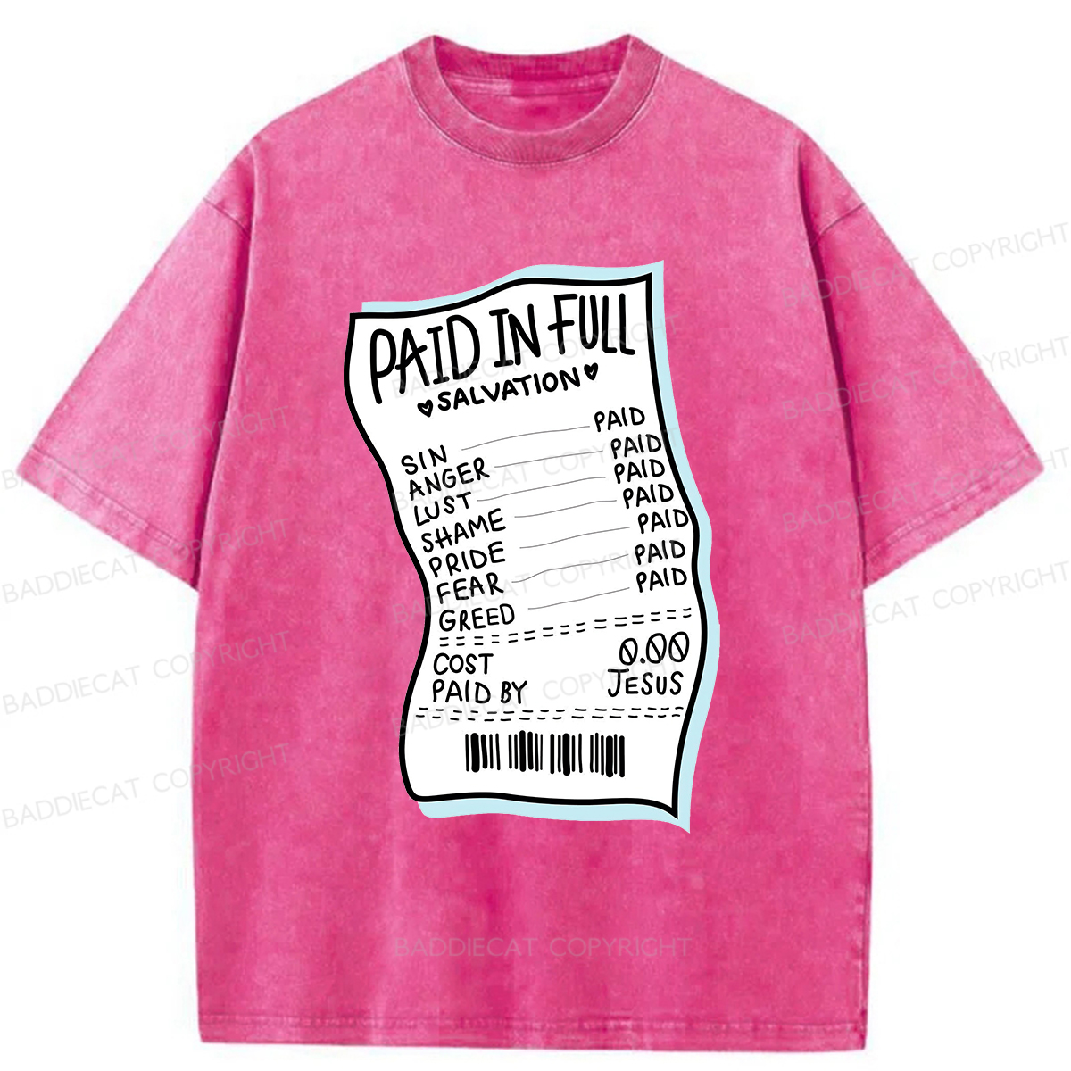 Baddiecat Paid In Full Salvation Washed T-shirt