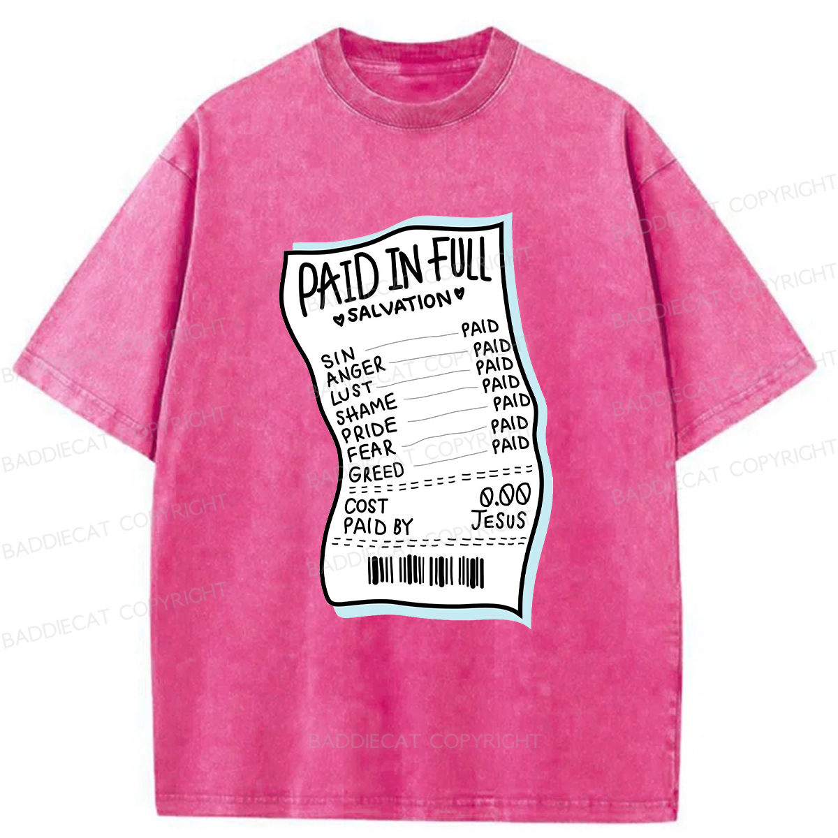 Baddiecat Paid In Full Washed T-Shirt