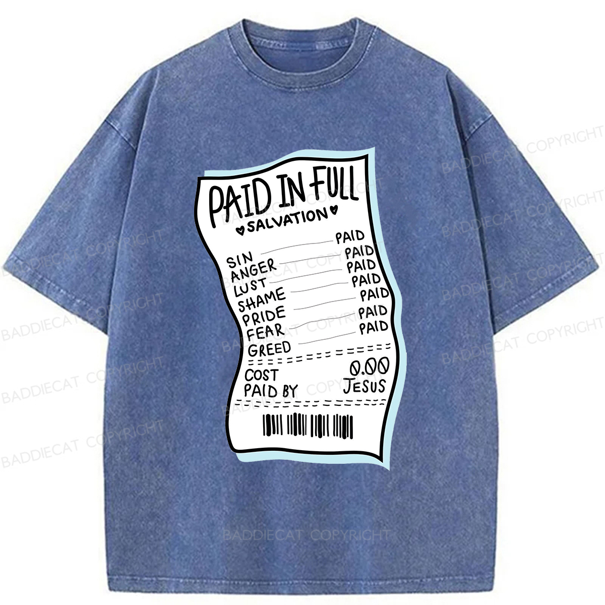 Baddiecat Paid In Full Salvation Washed T-shirt