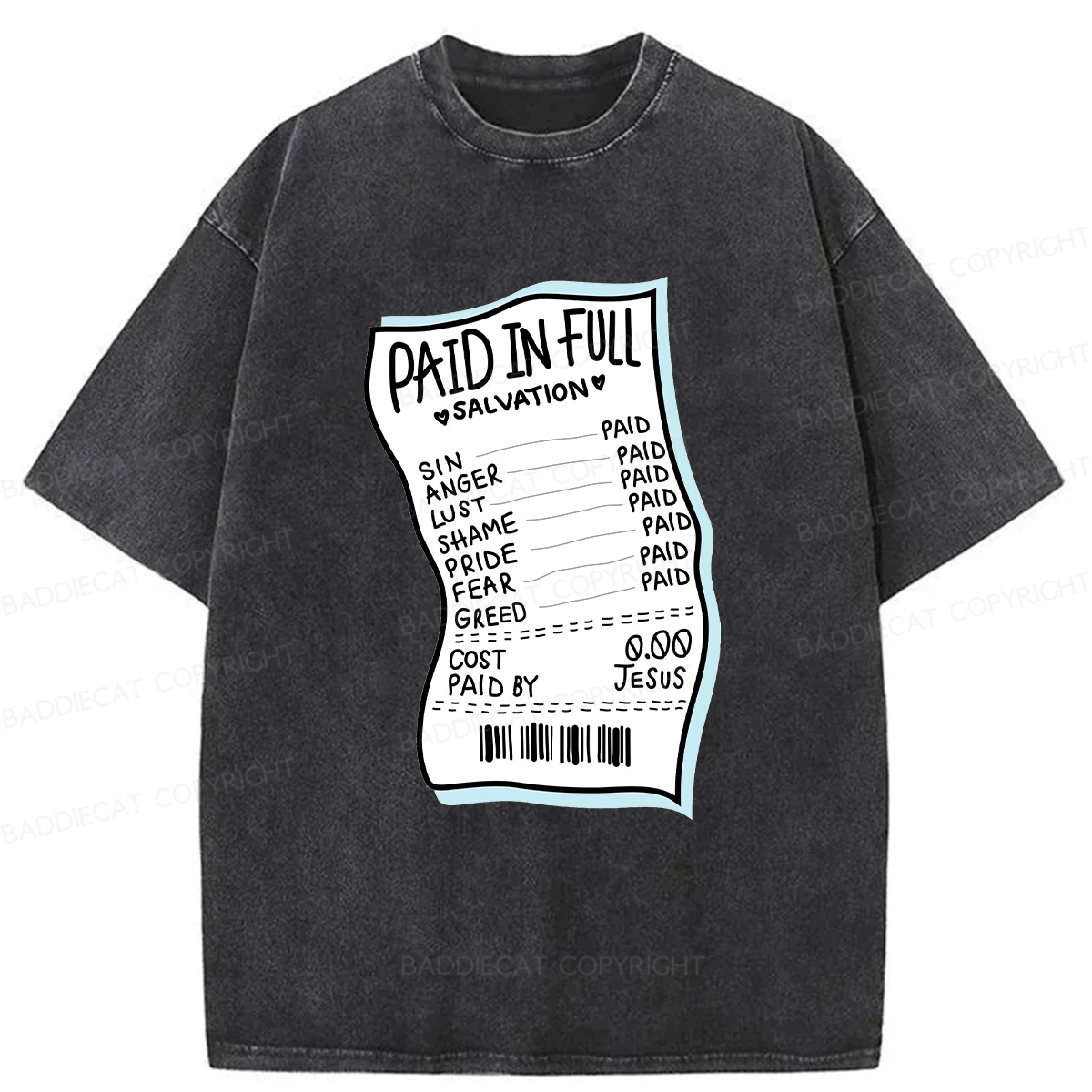 Baddiecat Paid In Full Washed T-Shirt