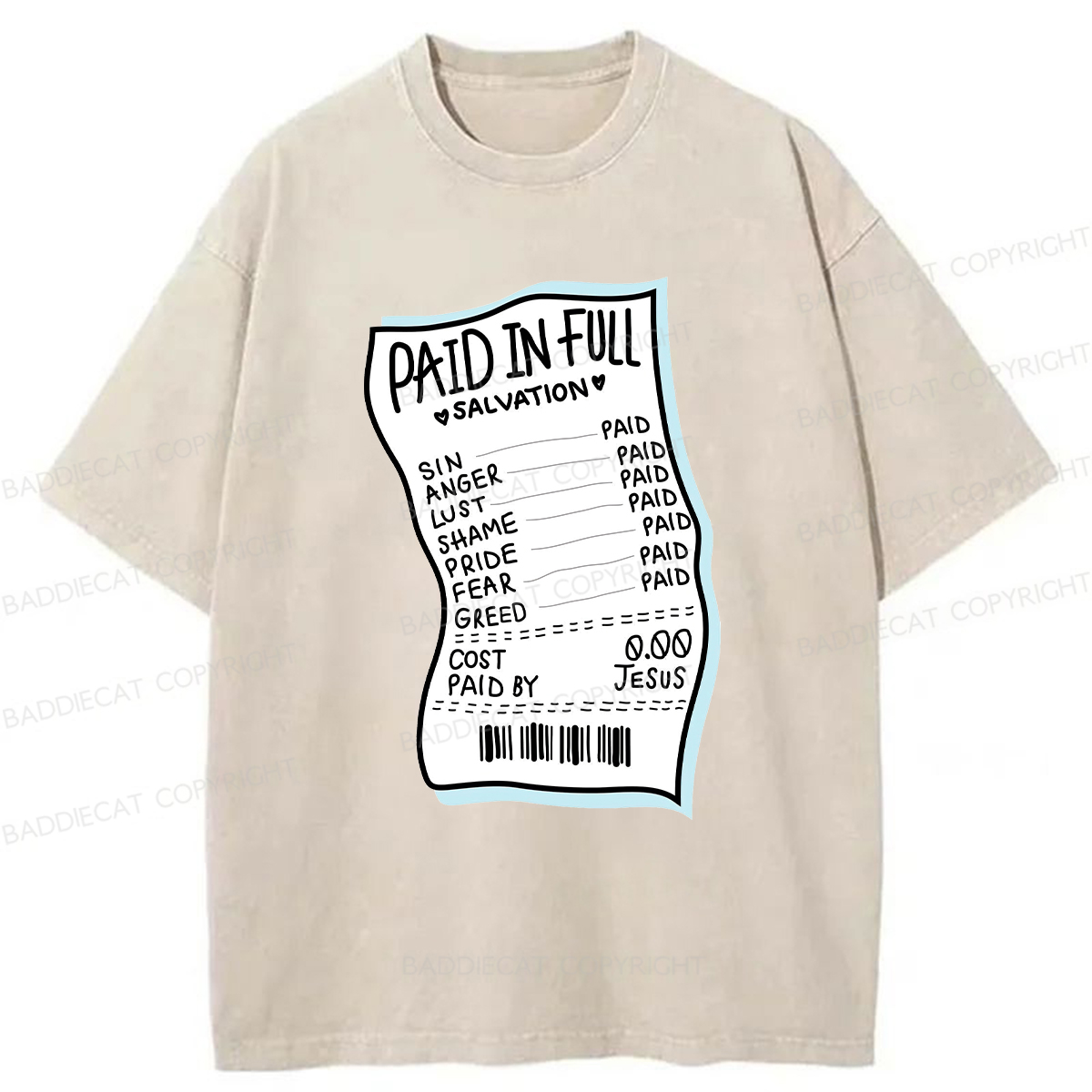 Baddiecat Paid In Full Washed T-Shirt