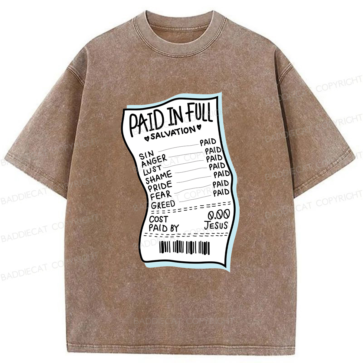 Baddiecat Paid In Full Washed T-Shirt