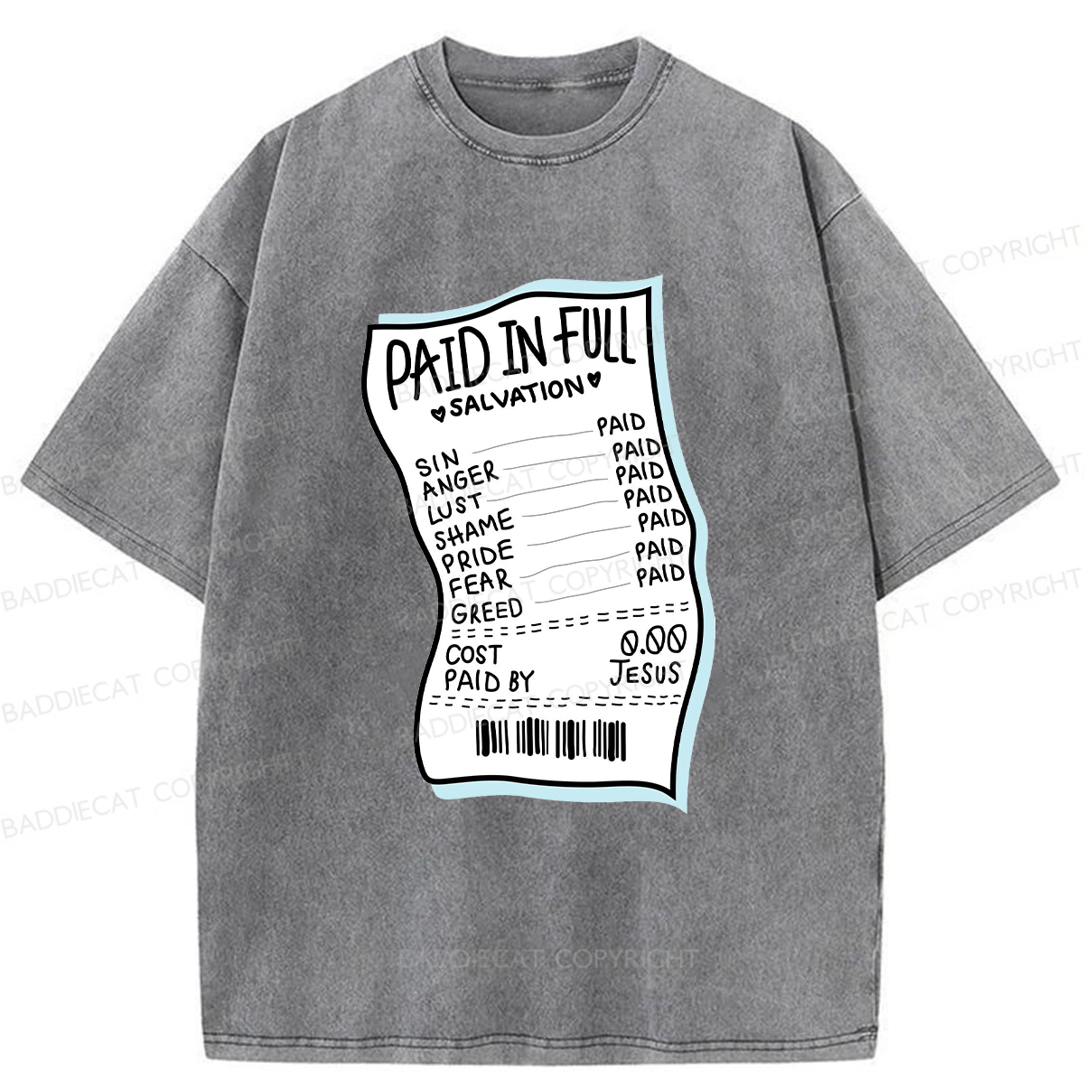 Baddiecat Paid In Full Washed T-Shirt