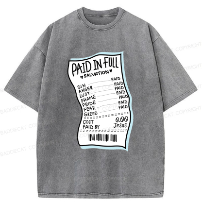 Baddiecat Paid In Full Washed T-Shirt