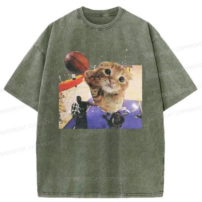 Baddiecat My Cat Is Not The Greatest Basketball Player Washed T-shirt